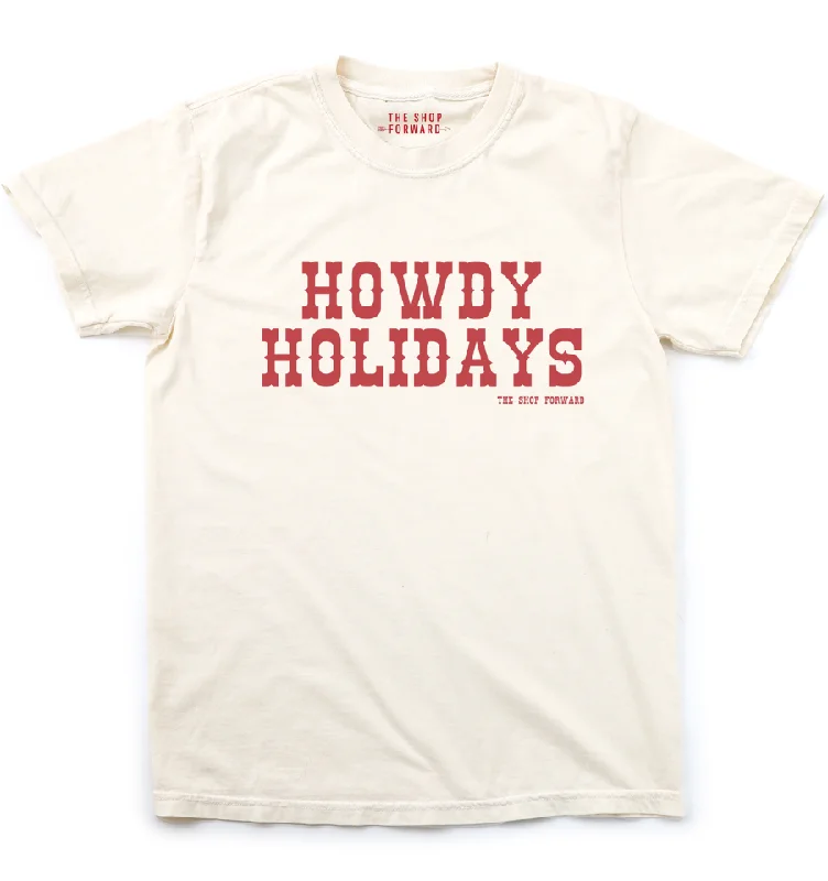 Holiday Lights HOWDY HOLIDAYS Unisex Tee - Ivory
