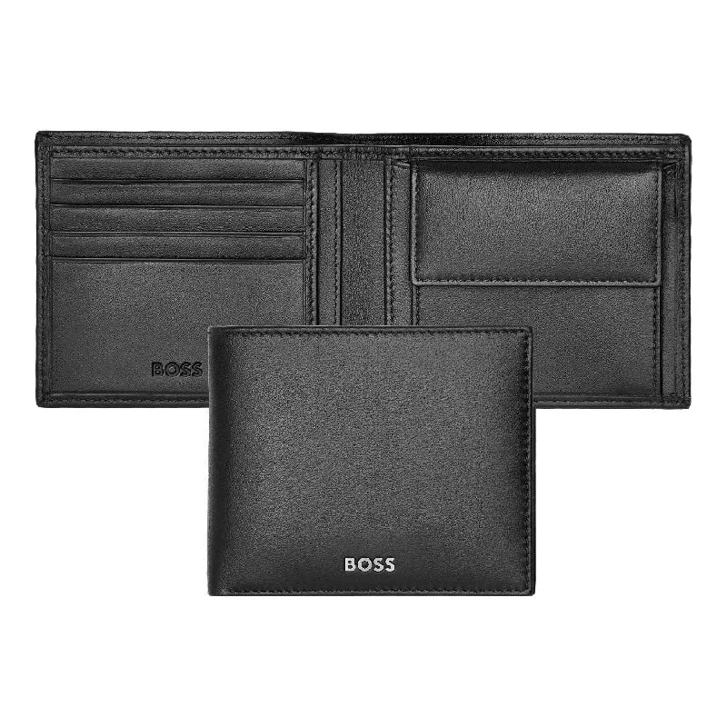 Christmas Pine Garland HUGO BOSS Luxury Smooth Black Leather Coin Wallet HLM403A