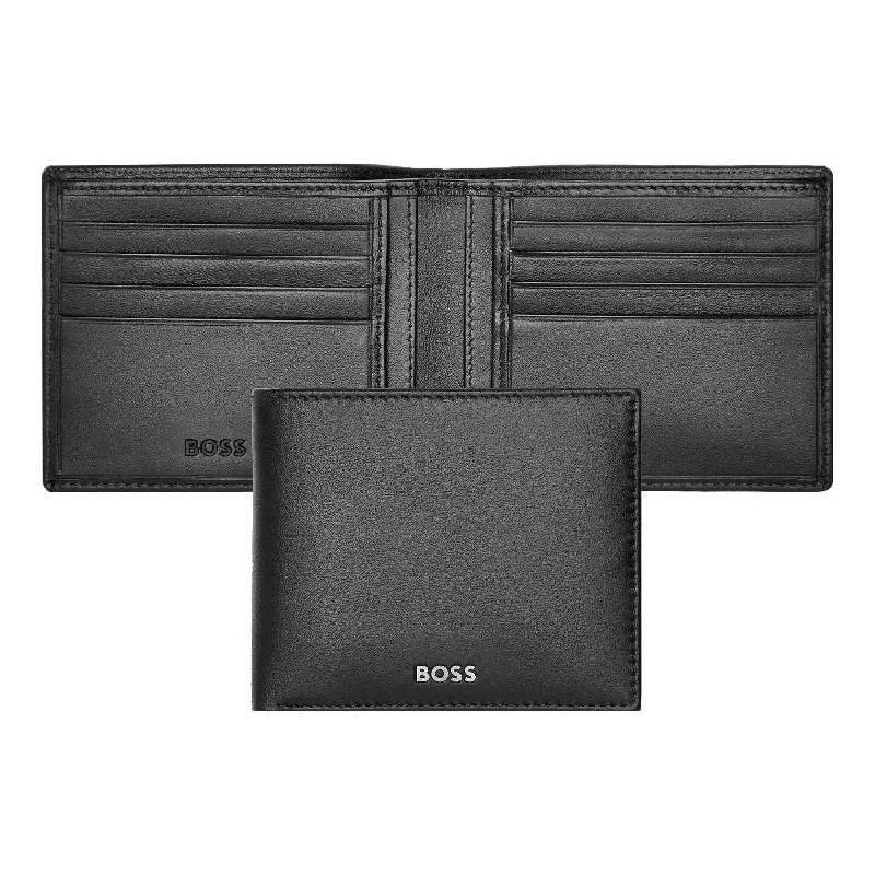 Christmas Celebration HUGO BOSS Luxury Smooth Black Leather Slim Wallet HLW403A