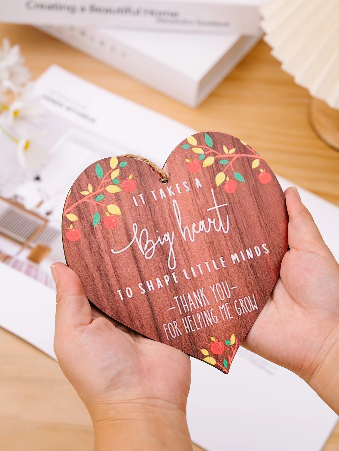 Christmas Gift Baskets It takes a Big Heart To Shape Little Minds Wooden Heart Sign