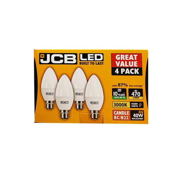 Christmas Songs Jcb Led Candle Bulb Bc/b22 6W W/w 4 Pack