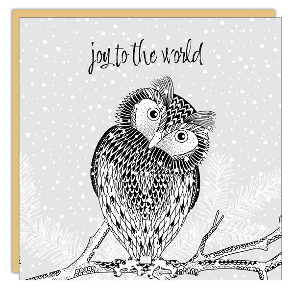 Christmas Presents Stationery - Christmas Card - Joy Owl