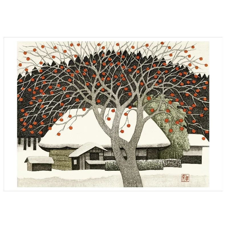 Christmas Presents Ohtsu "Remaining Persimmons" Boxed Holiday Cards