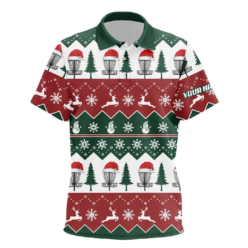 Disc Golf Santa Christmas Tree Snow Kids Polo Shirt Custom Christmas Disc Golf Gifts For Kid LDT0671 Disc Golf Santa Christmas Tree Snow Kids Polo Shirt Custom Christmas Disc Golf Gifts For Kid LDT0671