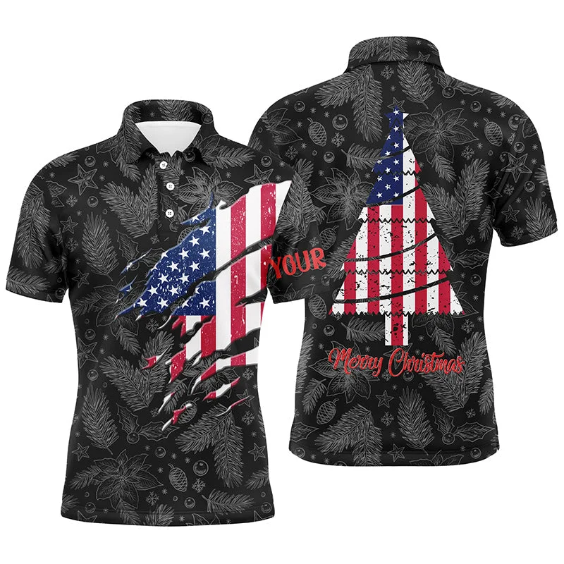 American Flag Christmas Mens Golf Polo Shirt Custom Retro Patriotic Golf Shirts For Men Golf Gifts LDT0672 American Flag Christmas Mens Golf Polo Shirt Custom Retro Patriotic Golf Shirts For Men Golf Gifts LDT0672
