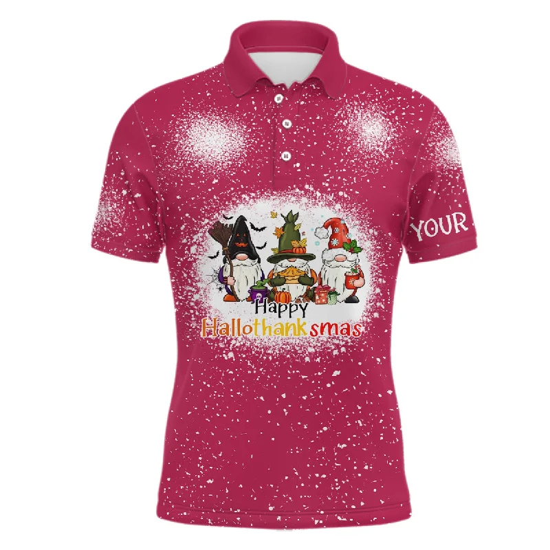 Happy Hallothanksmas Christmas Santa Mens Golf Polo Shirt Custom Funny Golf Tops For Men LDT0674 Happy Hallothanksmas Christmas Santa Mens Golf Polo Shirt Custom Funny Golf Tops For Men LDT0674