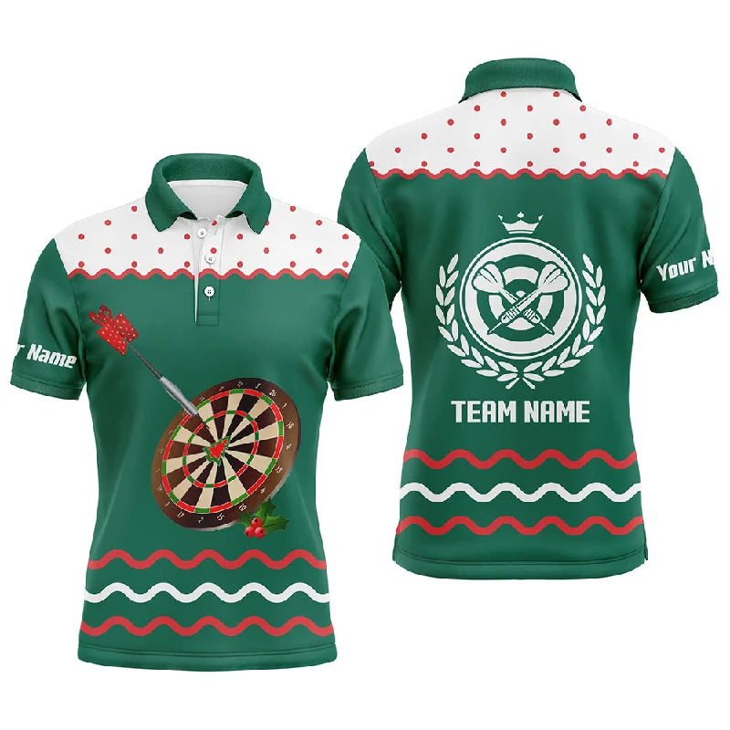 Personalized Darts Christmas Green Polo Shirt Custom Darts Shirt For Men Darts Jersey LDT0740 Personalized Darts Christmas Green Polo Shirt Custom Darts Shirt For Men Darts Jersey LDT0740