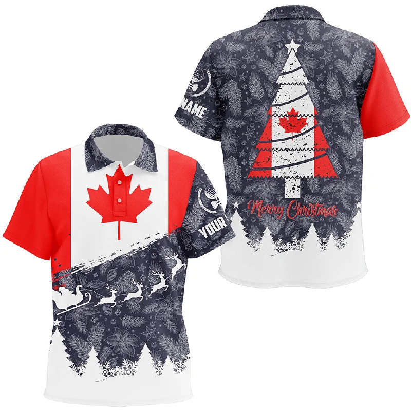 Merry Christmas Canada Flag Golf Kids Polo Shirt Custom Patriotic Golf Shirts For Kid Golf Gifts LDT0750 Merry Christmas Canada Flag Golf Kids Polo Shirt Custom Patriotic Golf Shirts For Kid Golf Gifts LDT0750