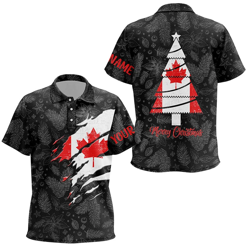 Canadian Flag Christmas Kids Golf Polo Shirt Custom Retro Patriotic Golf Shirts For Kid Golf Gifts LDT0754 Canadian Flag Christmas Kids Golf Polo Shirt Custom Retro Patriotic Golf Shirts For Kid Golf Gifts LDT0754