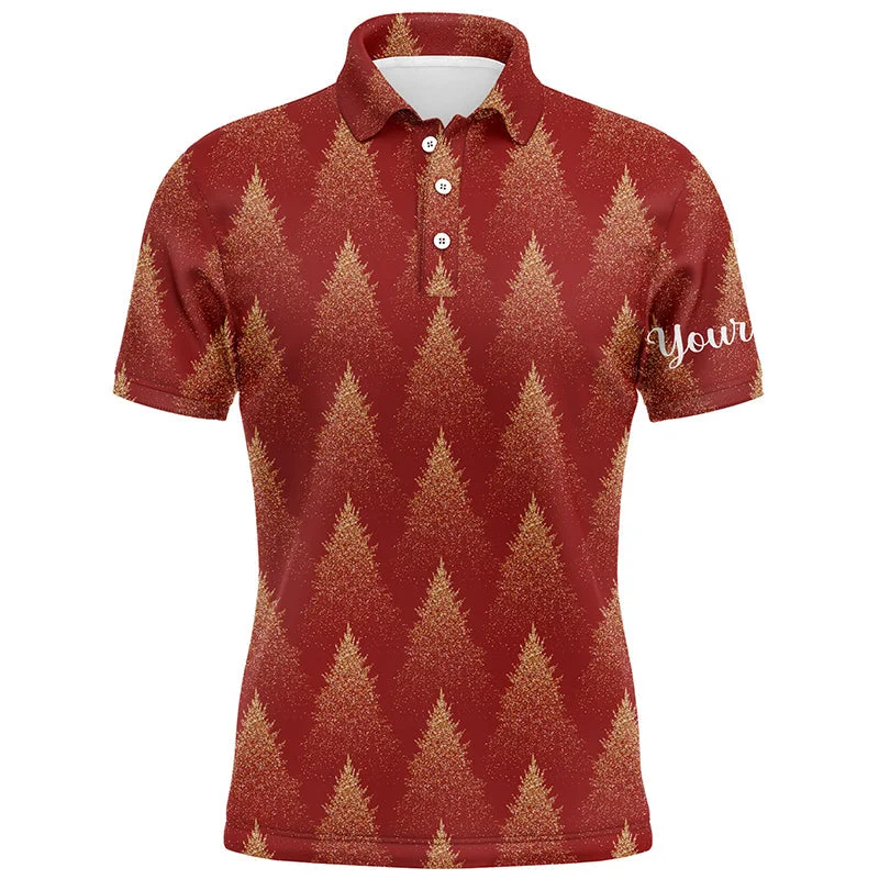 Christmas Trees Seamless Red Golf Mens Polo Shirts Winter Custom Golf Shirts For Men Golf Gifts LDT0760 Christmas Trees Seamless Red Golf Mens Polo Shirts Winter Custom Golf Shirts For Men Golf Gifts LDT0760