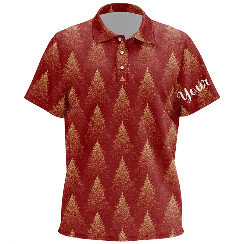 Christmas Trees Seamless Red Golf Kids Polo Shirts Winter Custom Golf Shirts For Kid Golf Gifts LDT0760 Christmas Trees Seamless Red Golf Kids Polo Shirts Winter Custom Golf Shirts For Kid Golf Gifts LDT0760