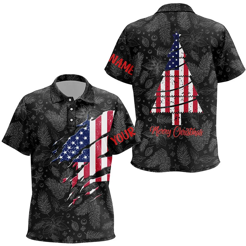 American Flag Christmas Kids Golf Polo Shirt Custom Retro Patriotic Golf Shirts For Kid Golf Gifts LDT0672 American Flag Christmas Kids Golf Polo Shirt Custom Retro Patriotic Golf Shirts For Kid Golf Gifts LDT0672