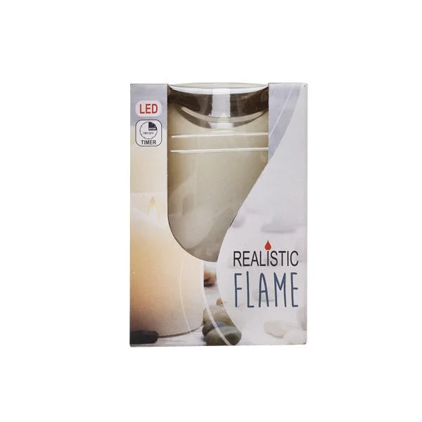 Christmas Snowman LED Candle Realistic Flame Ivory