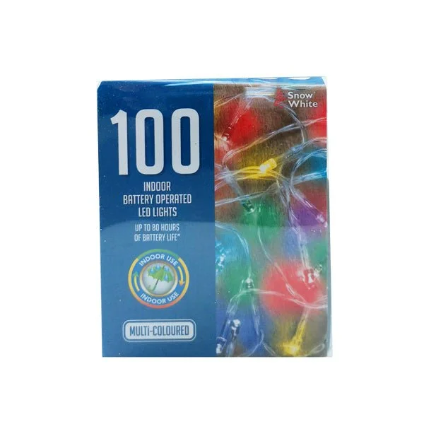 Christmas Snow Angels Led Chain Light 100 Multi Coloured B/o