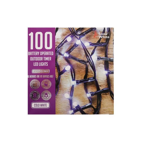 Christmas Garland Lights Led Light Chain 100 Cold White B/o