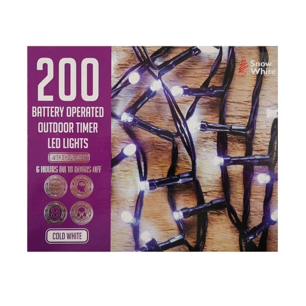 Christmas Gift Packing Led Light Chain 200 Cold White B/o