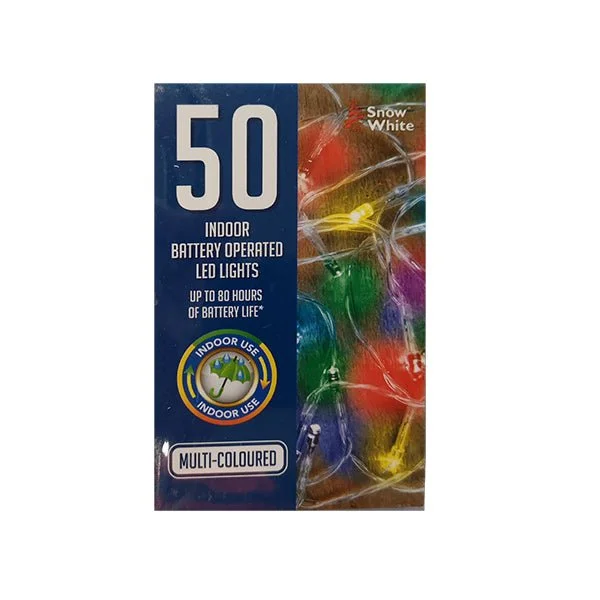Christmas Ice Skating Led Light Chain 50 Multi Colour B/o