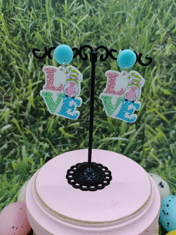 Christmas Housewarming Gifts LOVE Easter Gnome Earrings