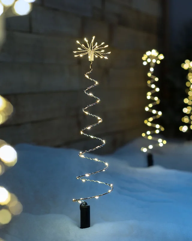Christmas Gift Ideas Set of 4 Spiral Firework Pathway Stake Lights, 52 cm