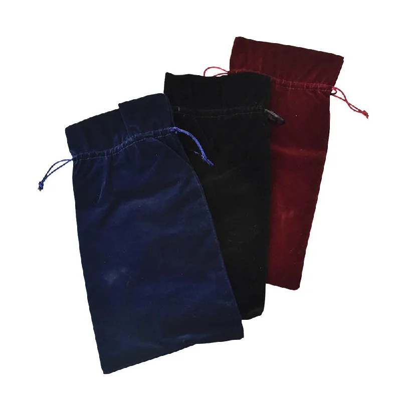 Christmas Countdown Luxury Velvet Christmas Wine Bottle Bag, Assorted Colors, 13-Inch, 3-Piece