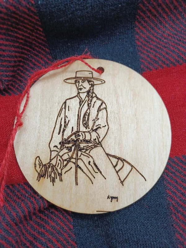 Holiday Treats Man Riding a Horse Wooden & Acrylic Ornament