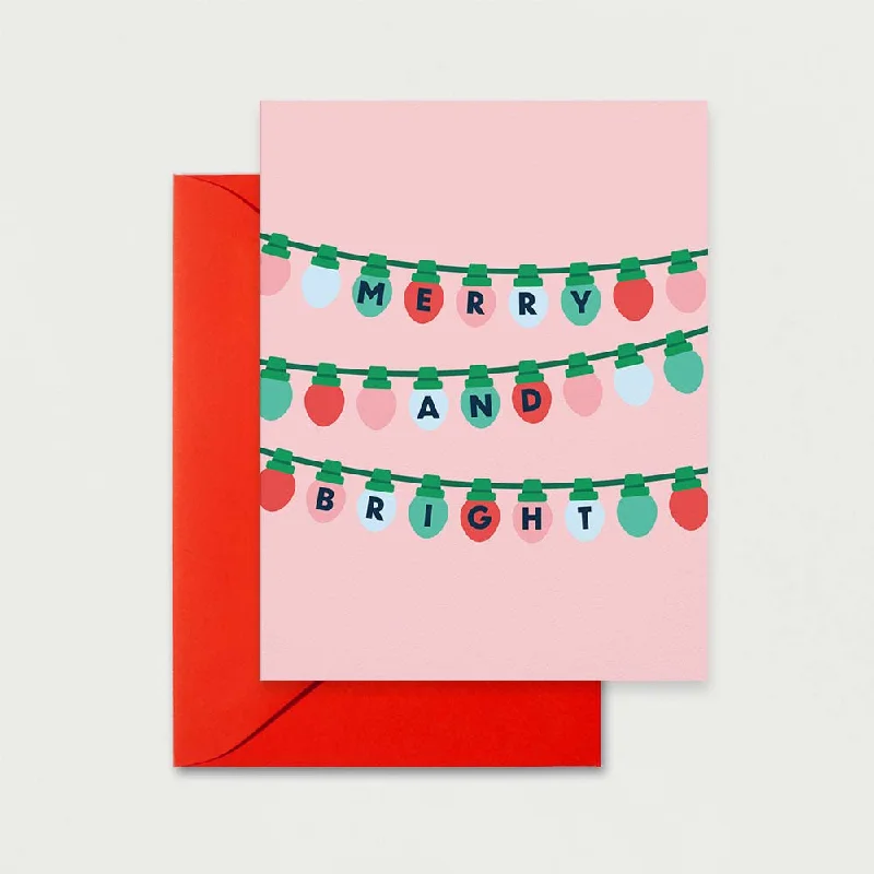 Christmas Reindeer Merry and Bright Greeting Card