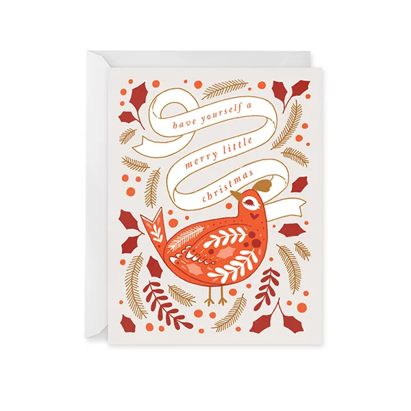 Christmas Countdown Merry Bird Holiday Card