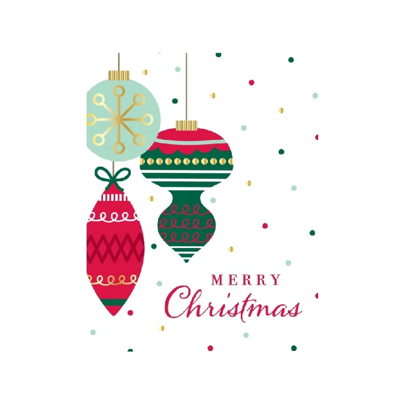 Christmas Wishes Merry Christmas Ornament Trio Christmas Card - Boxed Set Of 20