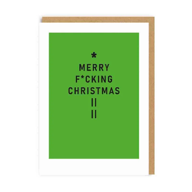 Holiday Lights Merry F*cking Christmas Holiday Greeting Card
