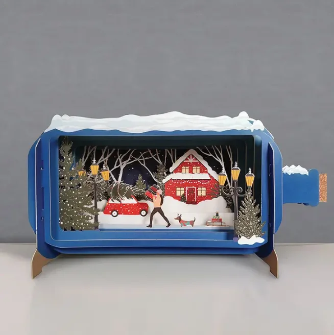 Christmas Hot Chocolate Message in a Bottle - Holiday Delivery Pop-Up Card