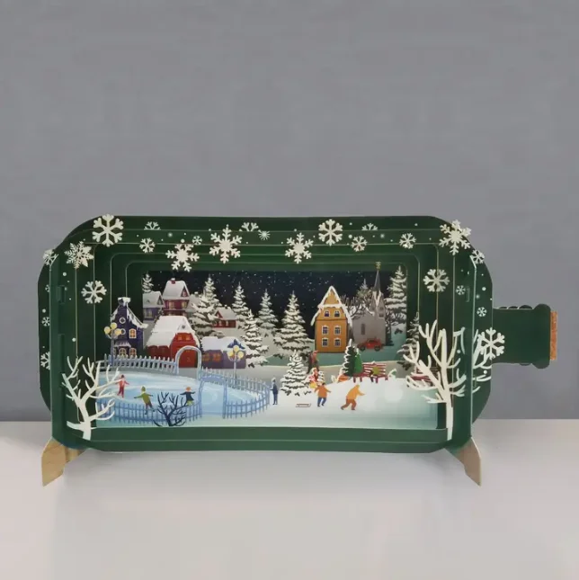 Christmas Snow Angels Message in a Bottle - Skating Pond