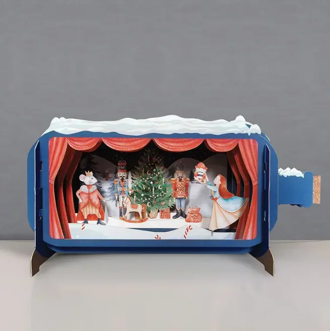 Christmas Snowfall Message in a Bottle - The Nutcracker Pop-Up Card