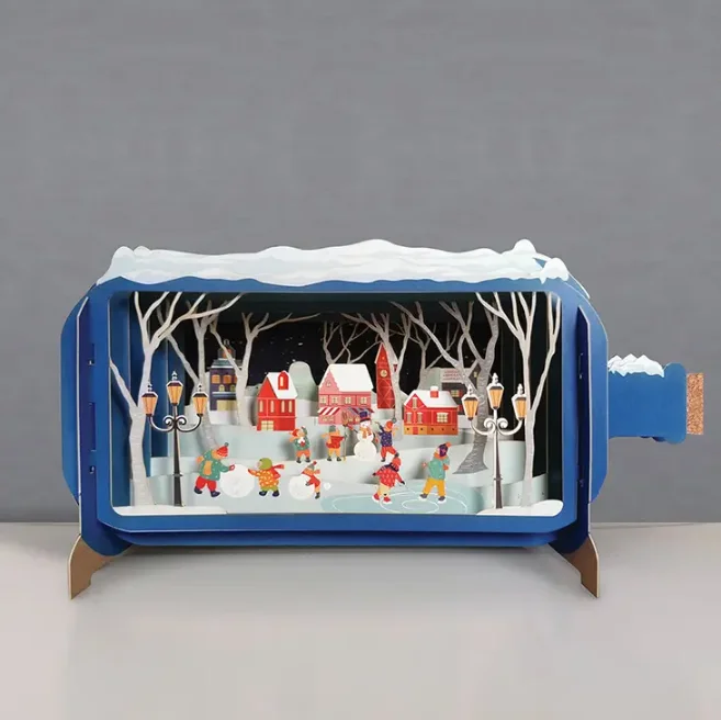 Christmas Centerpiece Message in a Bottle - Winter Fun Pop-Up Card