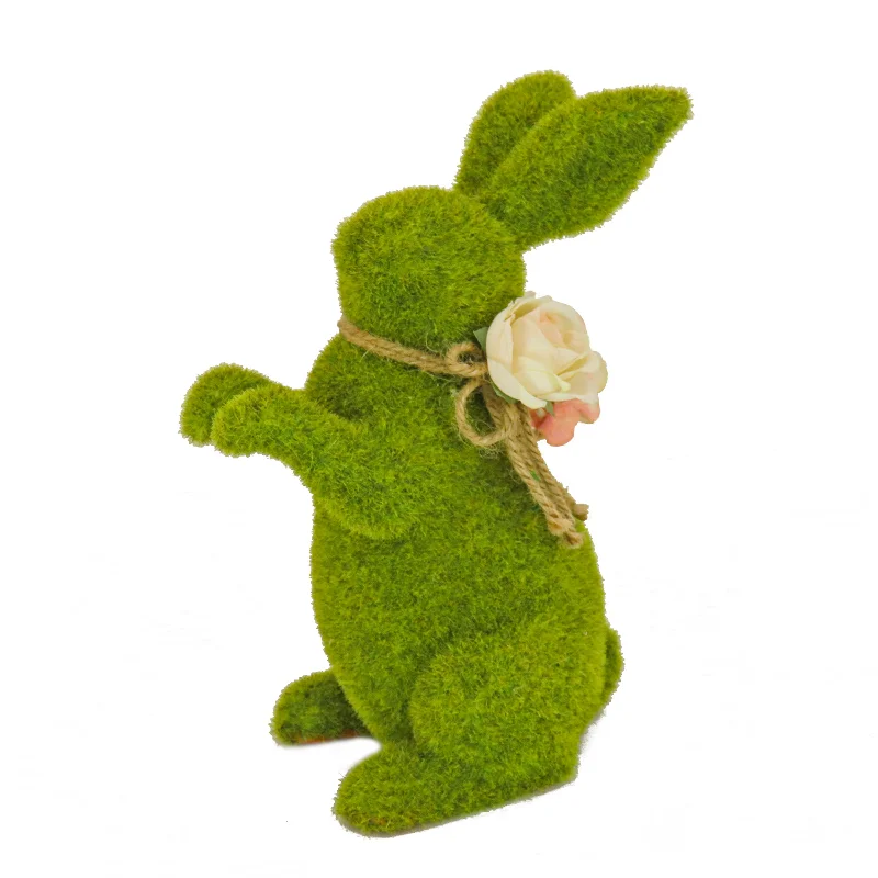Christmas Gifts Artificial Moss Bunny Decoration, Foam Base, Decorated with Flower Blooms, Easter Collection, 14 Inches Christmas Gifts Artificial Moss Bunny Decoration, Foam Base, Decorated with Flower Blooms, Easter Collection, 14 Inches