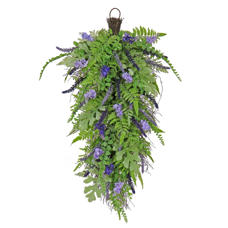 Christmas Home Decor Artificial Spring Teardrop Hanging Decoration, Woven Branch Base, Decorated with Astilbe Flower Blooms, Ferns, Leafy Greens, Spring Collection, 30 Inches Christmas Home Decor Artificial Spring Teardrop Hanging Decoration, Woven Branch Base, Decorated with Astilbe Flower Blooms, Ferns, Leafy Greens, Spring Collection, 30 Inches