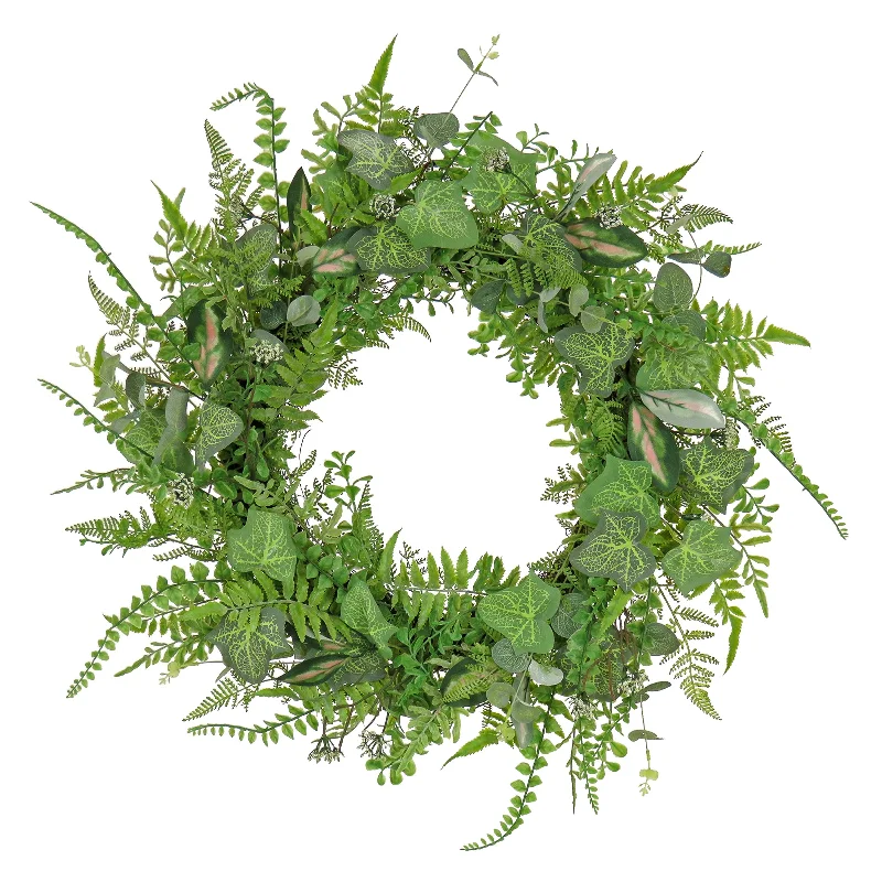 Christmas Gift Ideas Artificial Spring Wreath, Woven Branch Base, Decorated with Mixed Leafs, Greenery, Spring Collection, 26 Inches Christmas Gift Ideas Artificial Spring Wreath, Woven Branch Base, Decorated with Mixed Leafs, Greenery, Spring Collection, 26 Inches