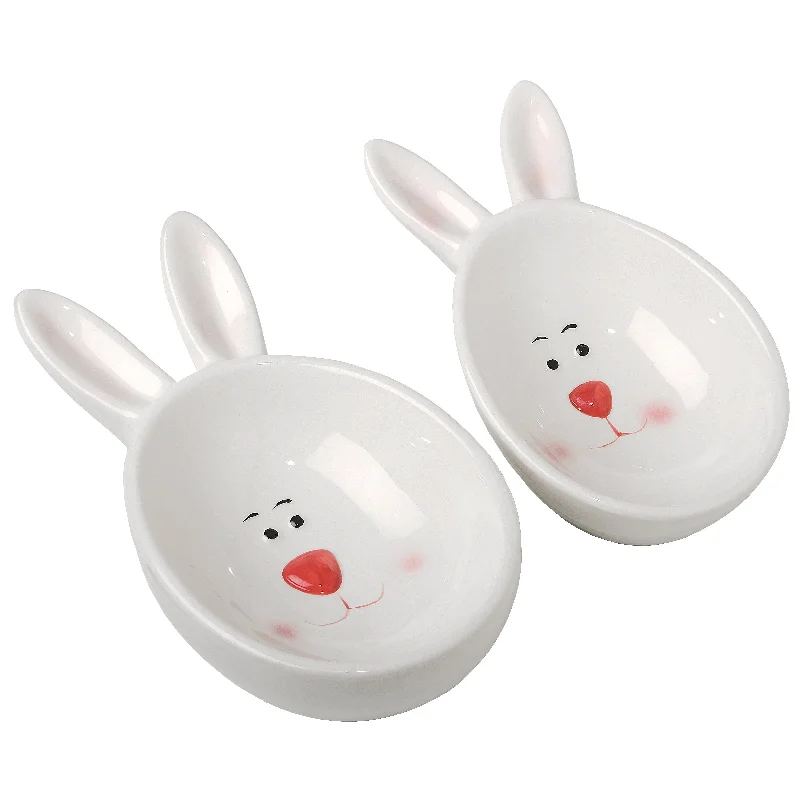 Christmas Happy Moments Easter Bunny Candy Dishes, White, Easter Collection, Pack of 2 Christmas Happy Moments Easter Bunny Candy Dishes, White, Easter Collection, Pack of 2