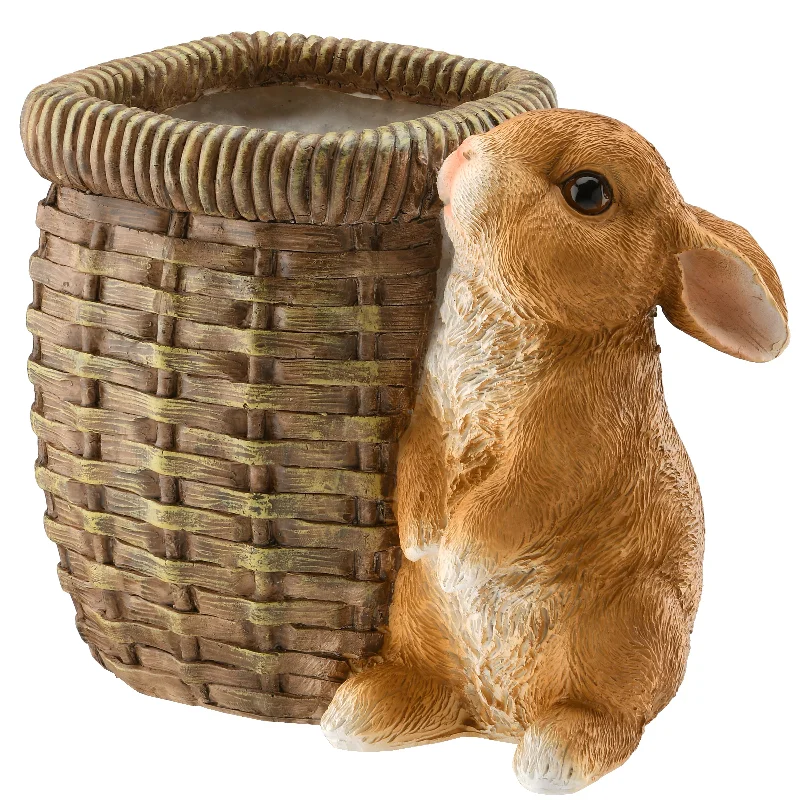 Christmas Hot Chocolate Easter Rabbit Flower Pot Decoration, Brown, Easter Collection, 7 Inches Christmas Hot Chocolate Easter Rabbit Flower Pot Decoration, Brown, Easter Collection, 7 Inches