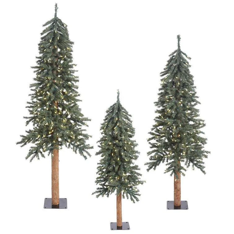 Christmas Snow Angels Natural Bark Alpine 3 Piece Artificial Christmas Tree Set with 500 Warm White LED Lights Christmas Snow Angels Natural Bark Alpine 3 Piece Artificial Christmas Tree Set with 500 Warm White LED Lights
