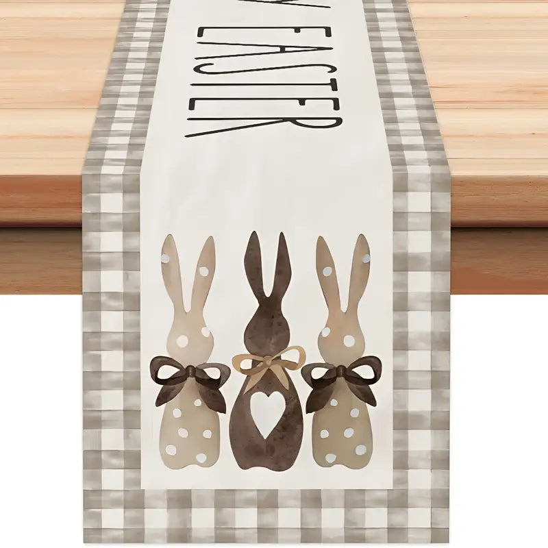 Christmas Ornaments Neutral Easter Bunny Table Runner