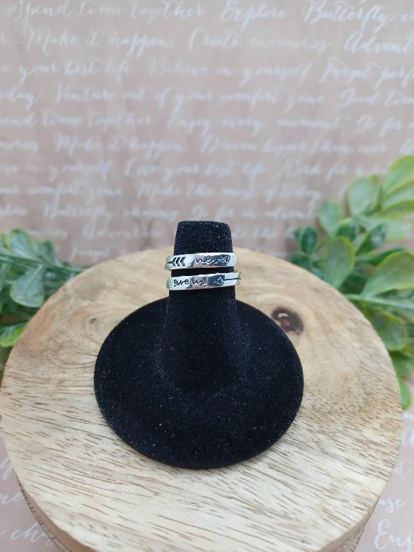 Christmas Classic Music Never Give Up Adjustable Ring
