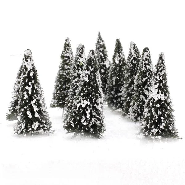 Christmas Advent Calendar New 10pcs Artificial Tree White Dark Green Scenery