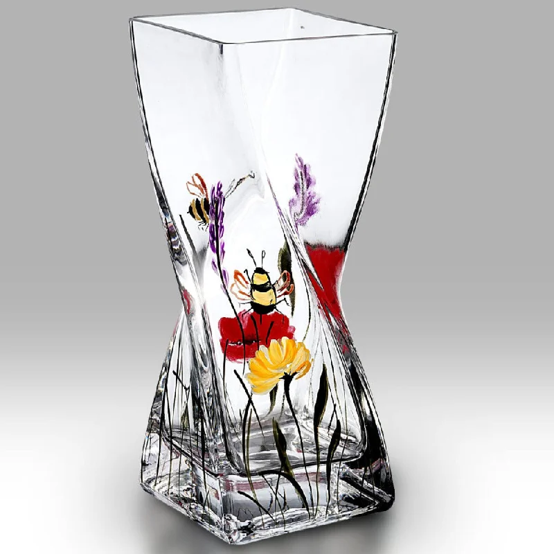 Holiday Season Nobile Bees & Poppy Twist Vase - 20cm