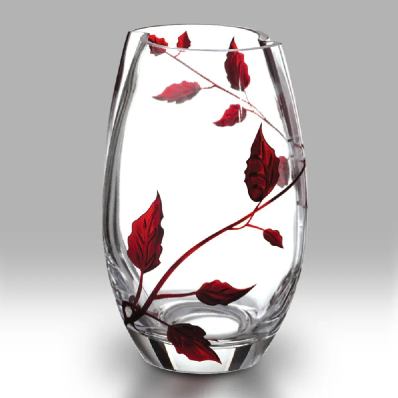 Christmas Cocoa Nobile Ruby Leaf Roundish Vase - 20cm