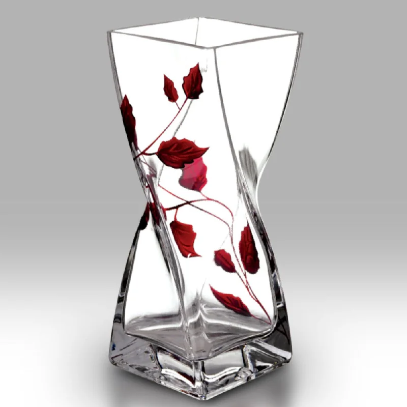 Christmas Celebration Nobile Ruby Leaf Twist Vase - 20cm