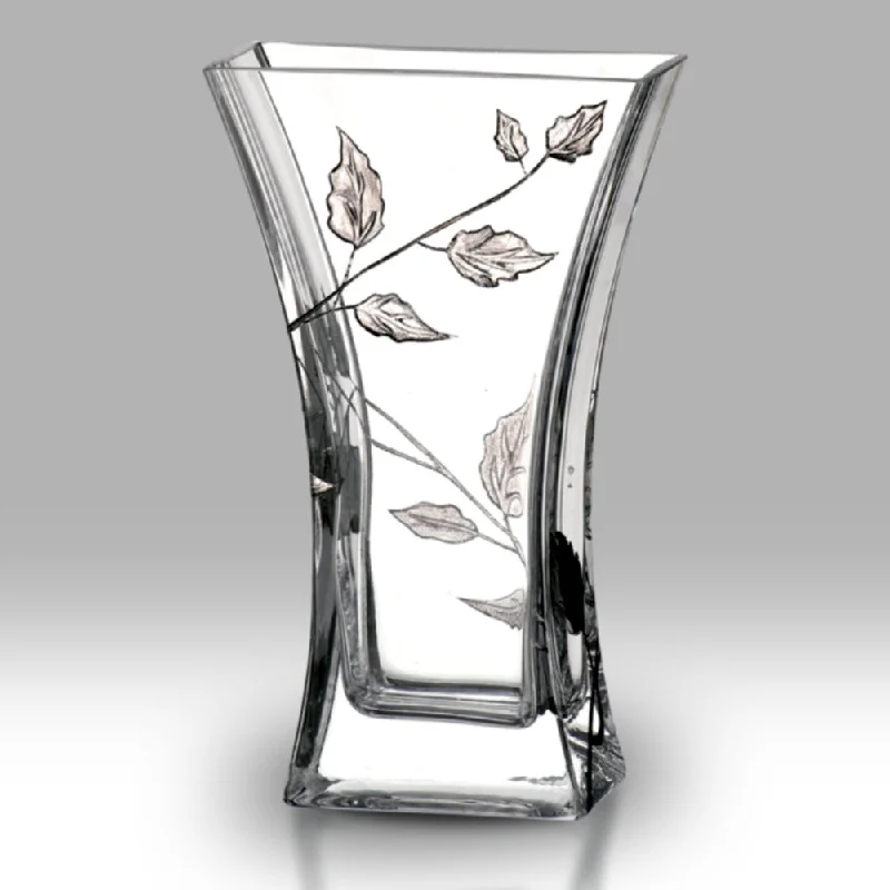 Christmas Wishes Nobile Silver Leaf Flat Flared Vase - 23cm