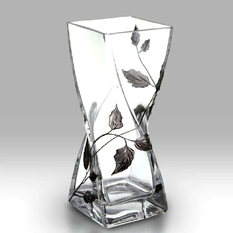 Christmas Gift Exchange Nobile Silver Leaf Twist Vase - 20cm