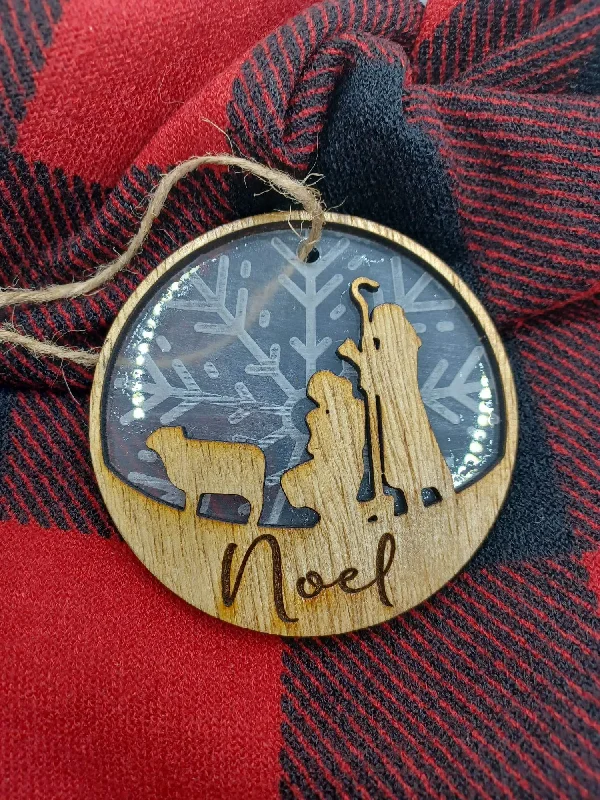 Christmas Market Noel Wooden & Acrylic Ornament
