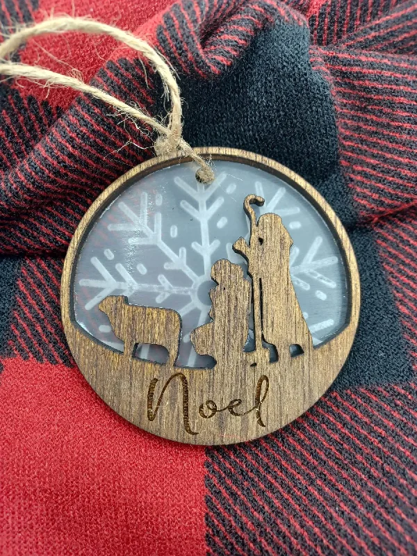 Holiday Lights Noel Wooden & Acrylic Ornament