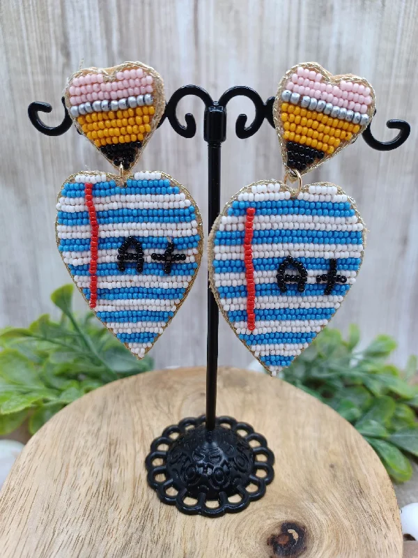 Christmas Movie Night Notebook & Pencil Seabeaded Earrings